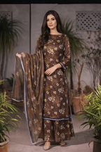 3 Piece Printed Ensemble - Unstitched