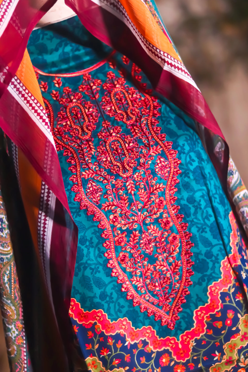 Elegance Embroidered Suit - Unstitched