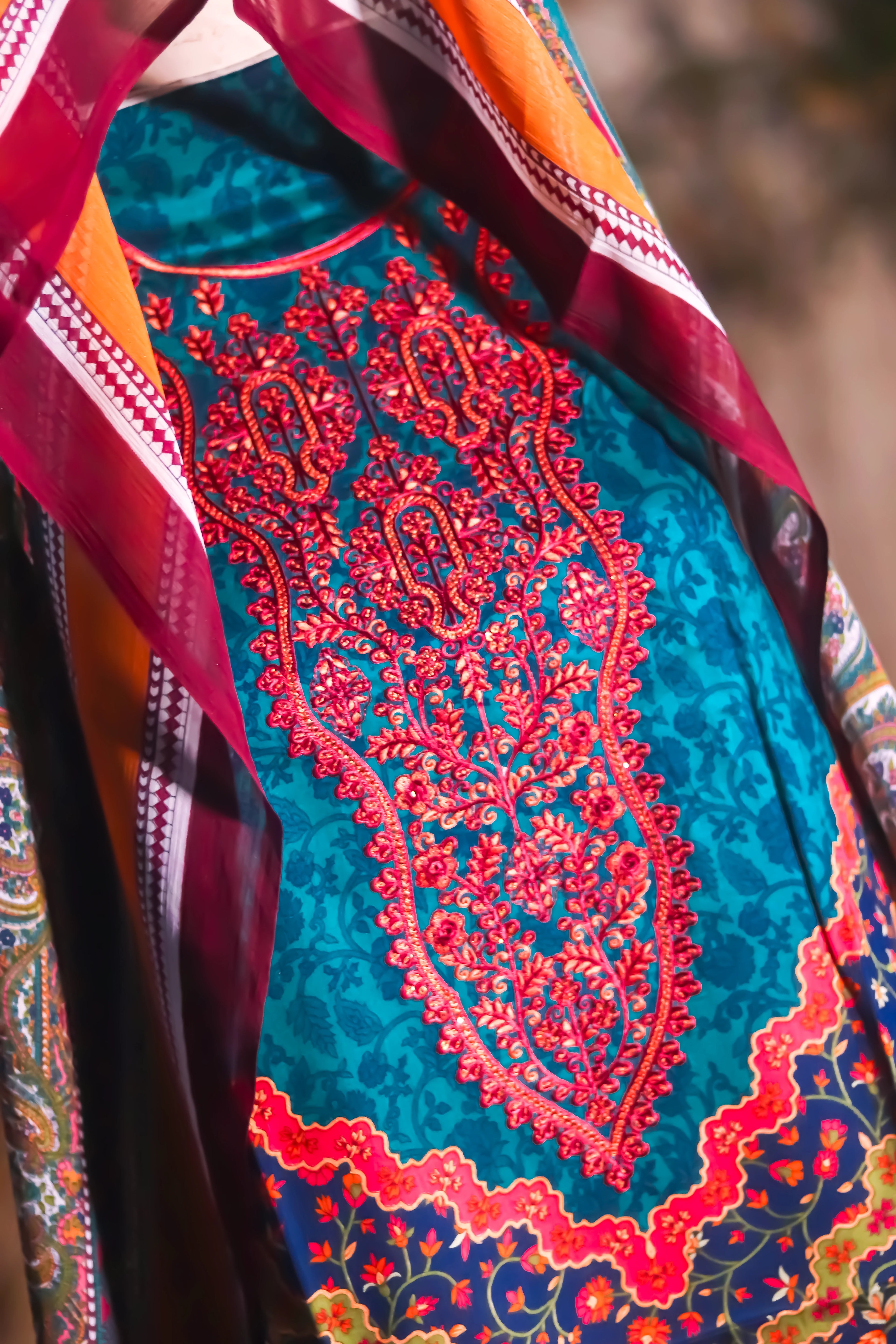 Elegance Embroidered Suit - Unstitched