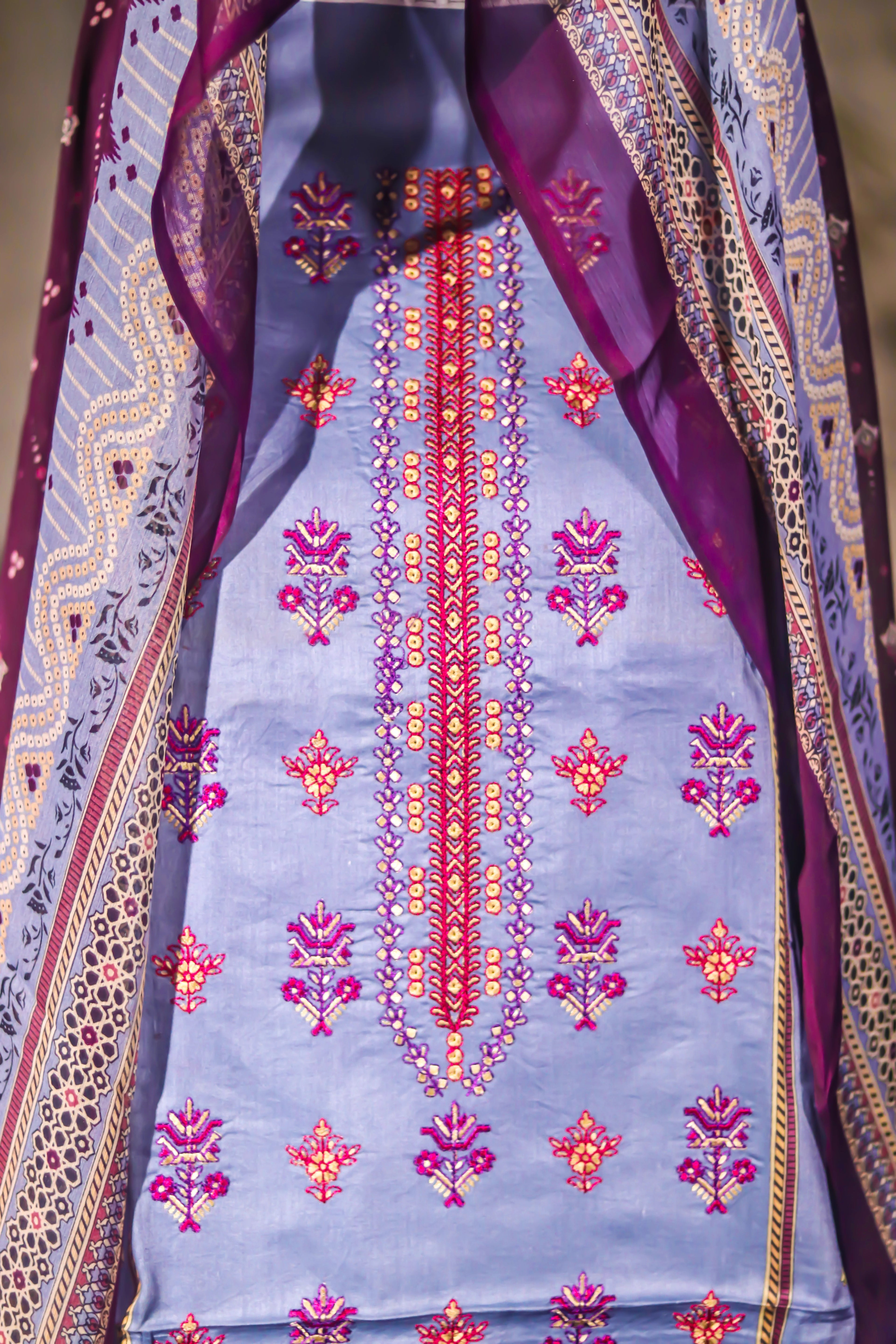 Festive Embroidered Set - Unstitched