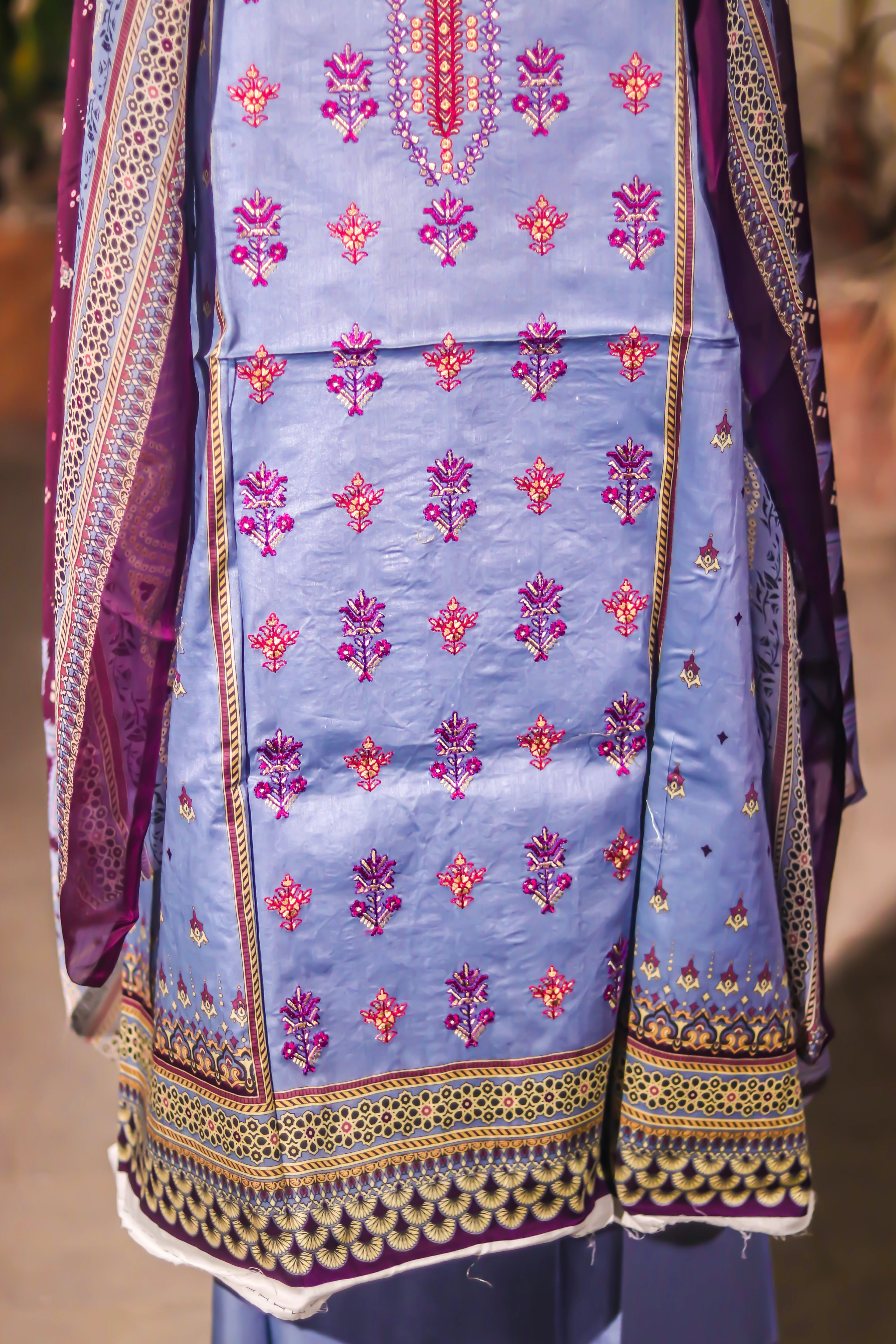 Festive Embroidered Set - Unstitched