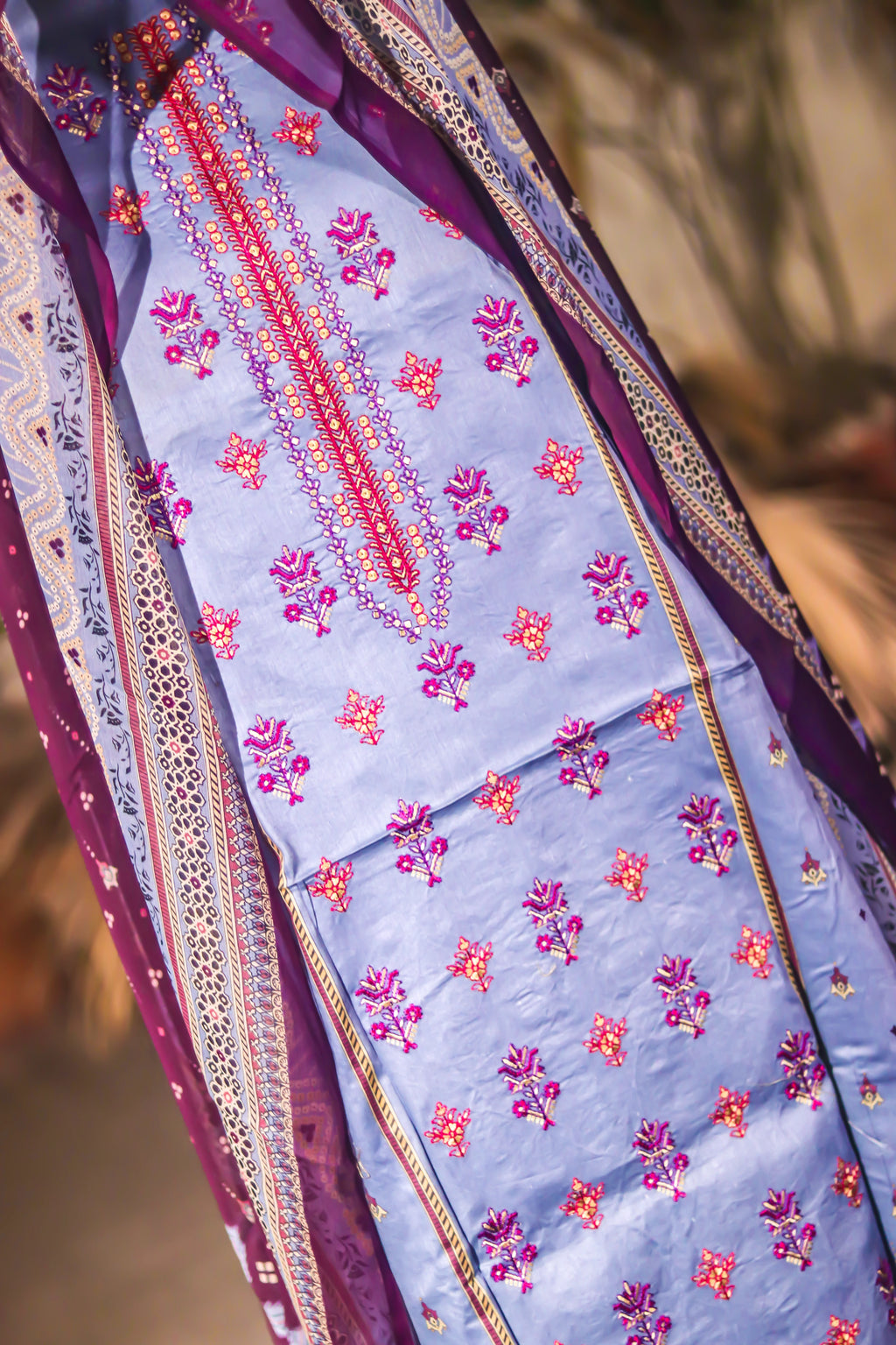 Festive Embroidered Set - Unstitched