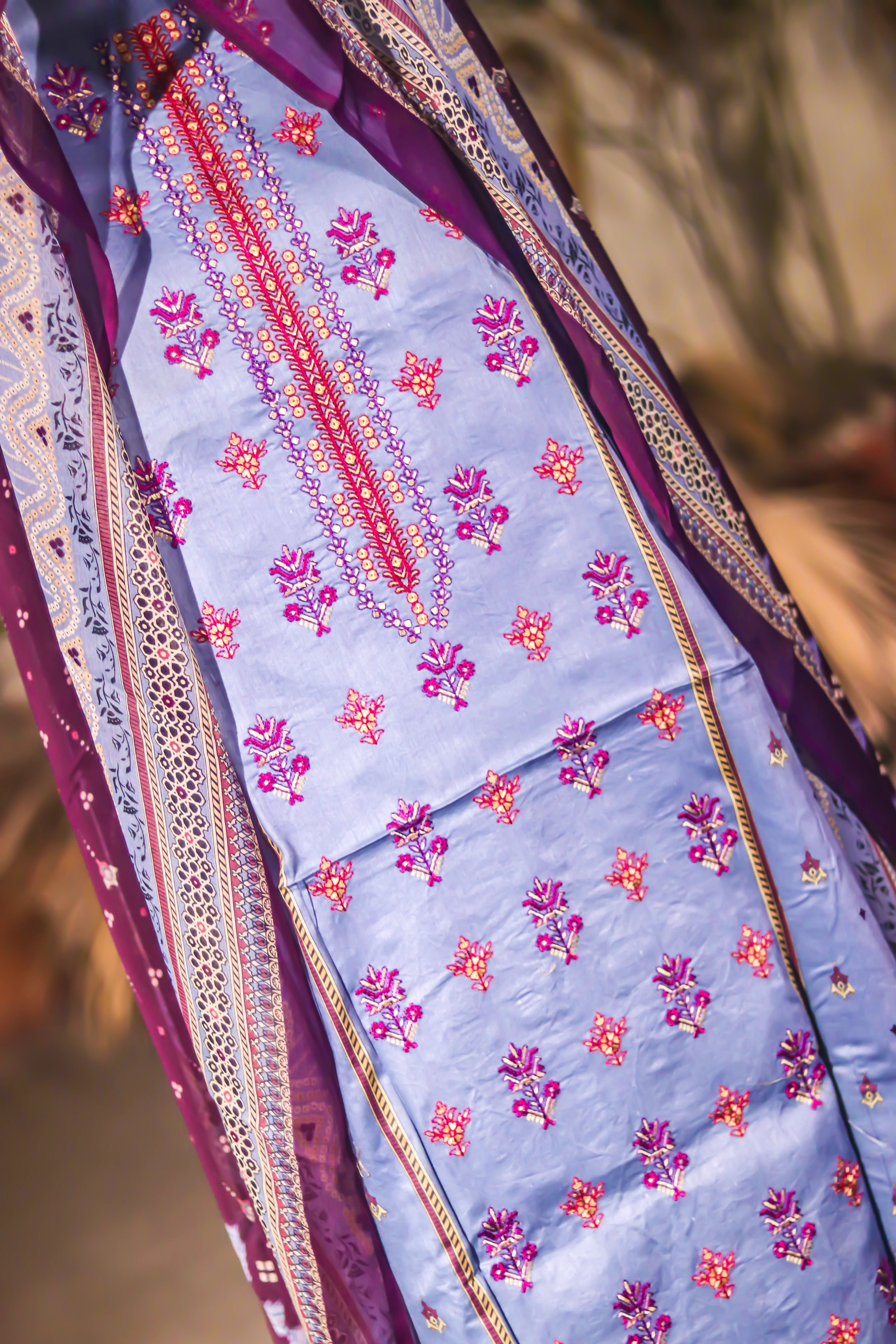 Festive Embroidered Set - Unstitched