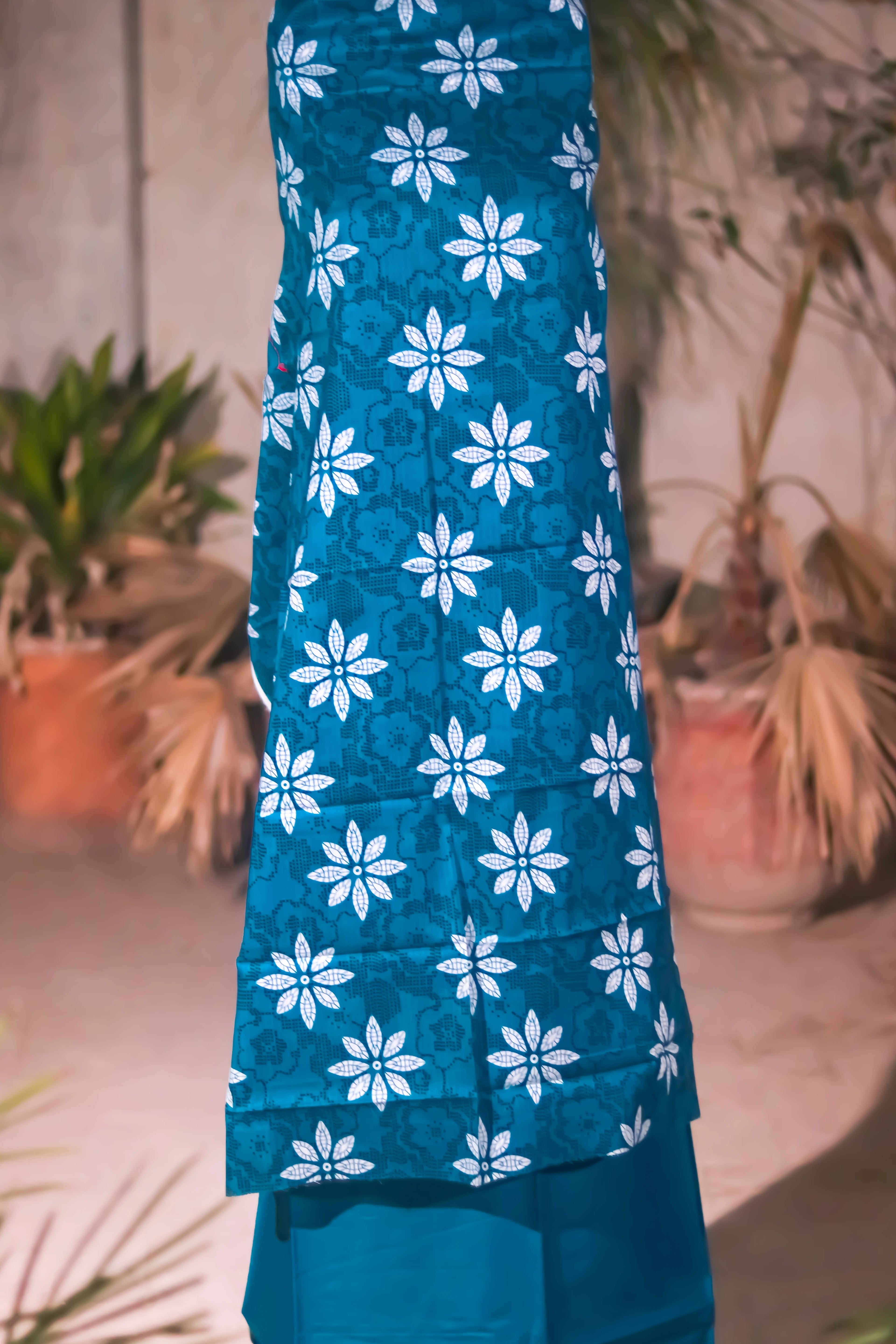 Farah Blossom Printed Suit - Unstitched