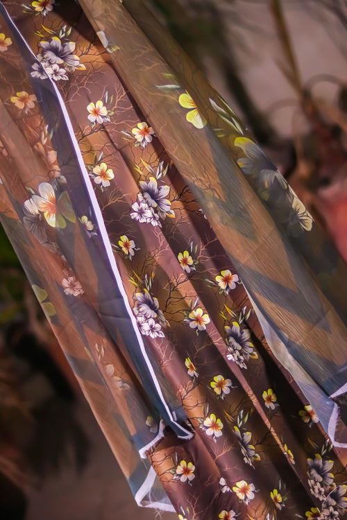 3 Piece Printed Ensemble - Unstitched